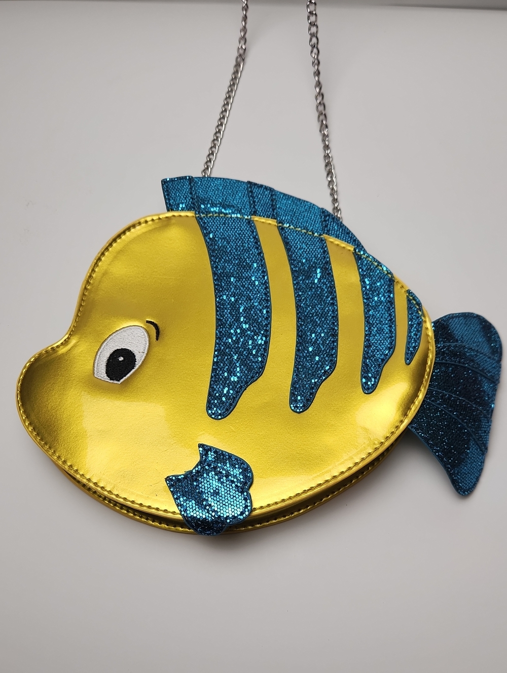Danielle Nicole Yellow & Blue Glitter Fish Crossbody
